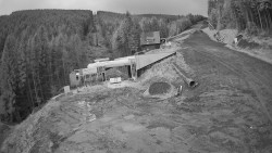 Modrá sjezdovka - dojezd k lanové dráze