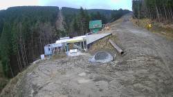 Modrá sjezdovka - dojezd k lanové dráze