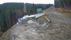 Modrá sjezdovka - dojezd k lanové dráze