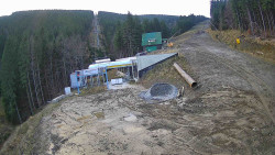 Modrá sjezdovka - dojezd k lanové dráze