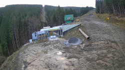 Modrá sjezdovka - dojezd k lanové dráze