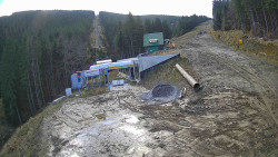 Modrá sjezdovka - dojezd k lanové dráze