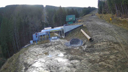 Modrá sjezdovka - dojezd k lanové dráze