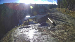 Modrá sjezdovka - dojezd k lanové dráze