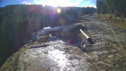 Modrá sjezdovka - dojezd k lanové dráze