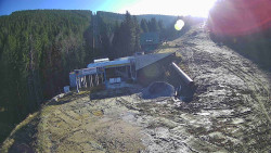 Modrá sjezdovka - dojezd k lanové dráze