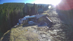 Modrá sjezdovka - dojezd k lanové dráze