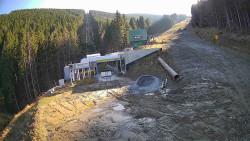 Modrá sjezdovka - dojezd k lanové dráze