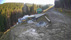 Modrá sjezdovka - dojezd k lanové dráze