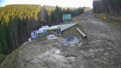 Modrá sjezdovka - dojezd k lanové dráze