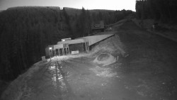 Modrá sjezdovka - dojezd k lanové dráze