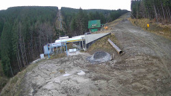 Modrá sjezdovka - dojezd k lanové dráze