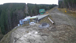 Modrá sjezdovka - dojezd k lanové dráze