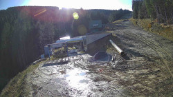 Modrá sjezdovka - dojezd k lanové dráze