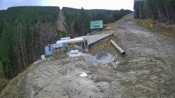 Modrá sjezdovka - dojezd k lanové dráze