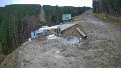 Modrá sjezdovka - dojezd k lanové dráze