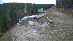 Modrá sjezdovka - dojezd k lanové dráze