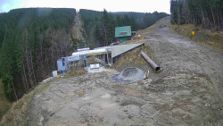 Modrá sjezdovka - dojezd k lanové dráze