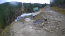 Modrá sjezdovka - dojezd k lanové dráze