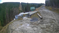 Modrá sjezdovka - dojezd k lanové dráze