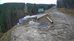 Modrá sjezdovka - dojezd k lanové dráze