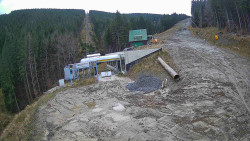 Modrá sjezdovka - dojezd k lanové dráze