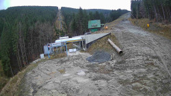 Modrá sjezdovka - dojezd k lanové dráze