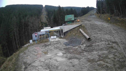 Modrá sjezdovka - dojezd k lanové dráze