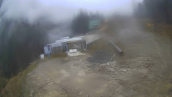 Modrá sjezdovka - dojezd k lanové dráze