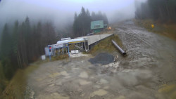 Modrá sjezdovka - dojezd k lanové dráze