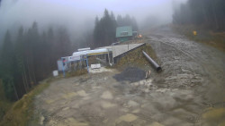 Modrá sjezdovka - dojezd k lanové dráze