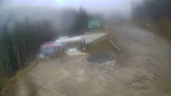 Modrá sjezdovka - dojezd k lanové dráze