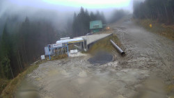 Modrá sjezdovka - dojezd k lanové dráze