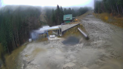 Modrá sjezdovka - dojezd k lanové dráze