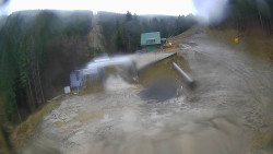 Modrá sjezdovka - dojezd k lanové dráze