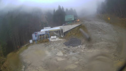 Modrá sjezdovka - dojezd k lanové dráze