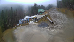 Modrá sjezdovka - dojezd k lanové dráze