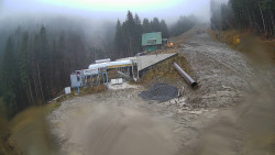 Modrá sjezdovka - dojezd k lanové dráze