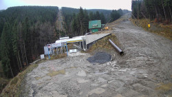 Modrá sjezdovka - dojezd k lanové dráze