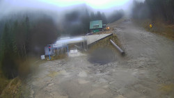 Modrá sjezdovka - dojezd k lanové dráze