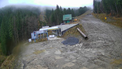 Modrá sjezdovka - dojezd k lanové dráze