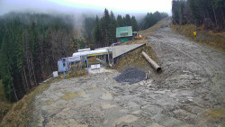 Modrá sjezdovka - dojezd k lanové dráze