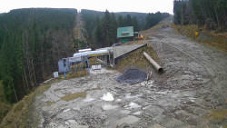 Modrá sjezdovka - dojezd k lanové dráze