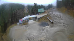 Modrá sjezdovka - dojezd k lanové dráze