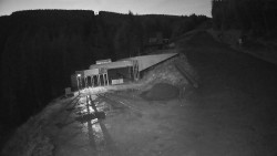 Modrá sjezdovka - dojezd k lanové dráze