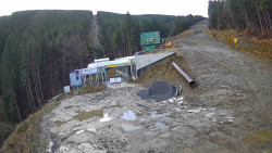 Modrá sjezdovka - dojezd k lanové dráze