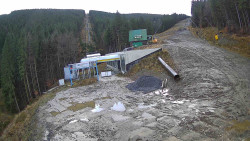 Modrá sjezdovka - dojezd k lanové dráze