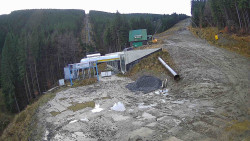 Modrá sjezdovka - dojezd k lanové dráze