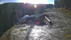 Modrá sjezdovka - dojezd k lanové dráze