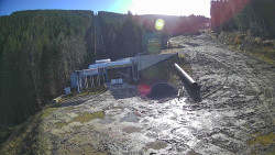 Modrá sjezdovka - dojezd k lanové dráze